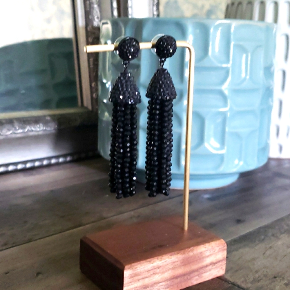 Black earrings never worn Lane Bryant